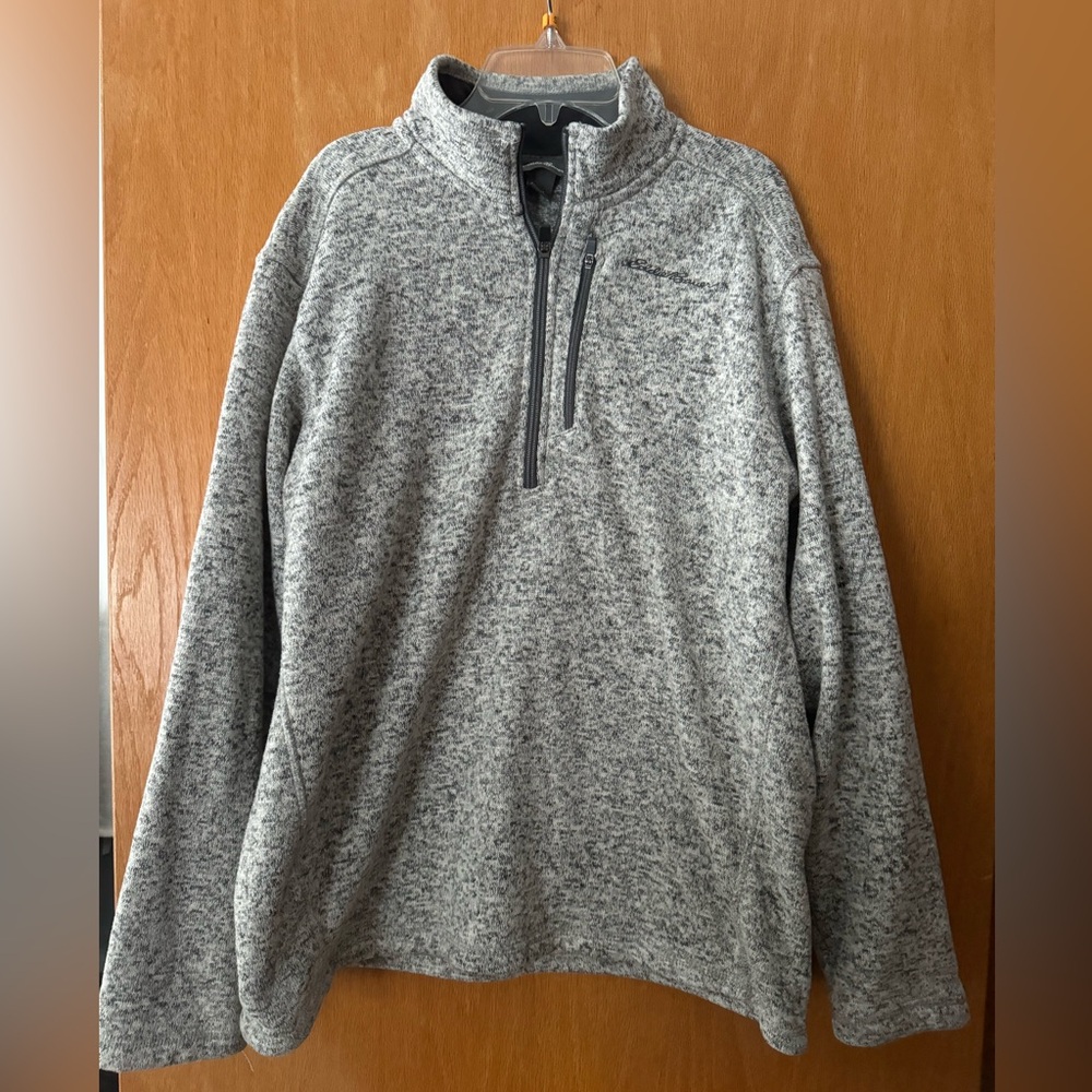 Eddie Bauer Men's Heathered Gray Zip-Up Sweater